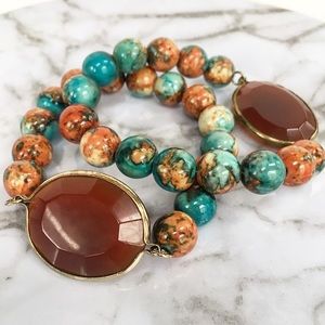 Agate Focal Gemstone Bead  Bracelet-mSs Designs